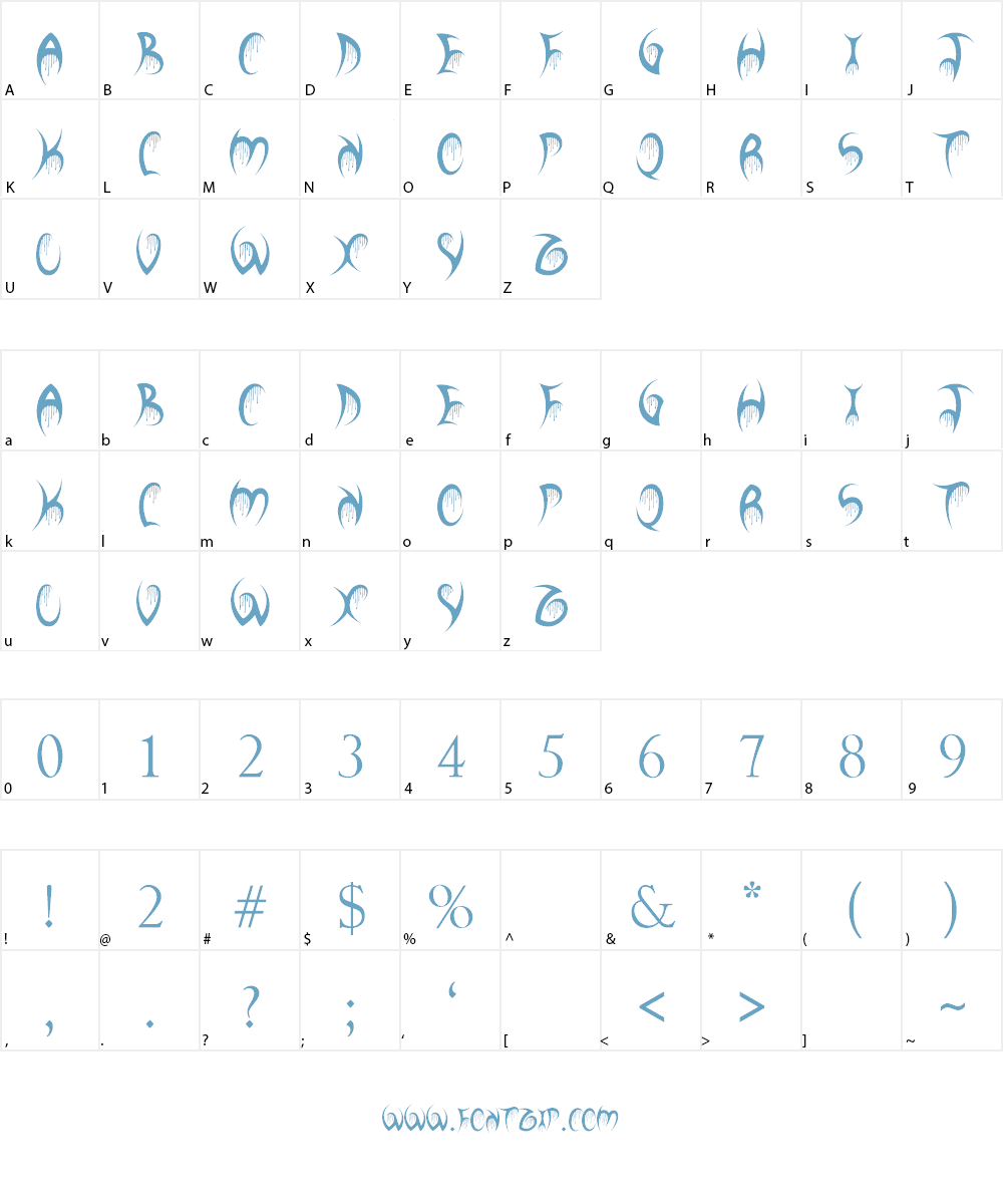 Your Bloody Choice Font Character